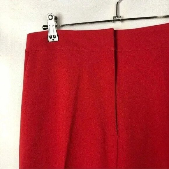 Nordstrom Lewit Bright Red Wide Leg Dress Pants 10 - Picture 3 of 5